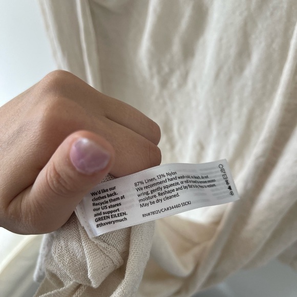 Eileen Fisher Tan Cardigan Sweater Linen - Picture 6 of 7